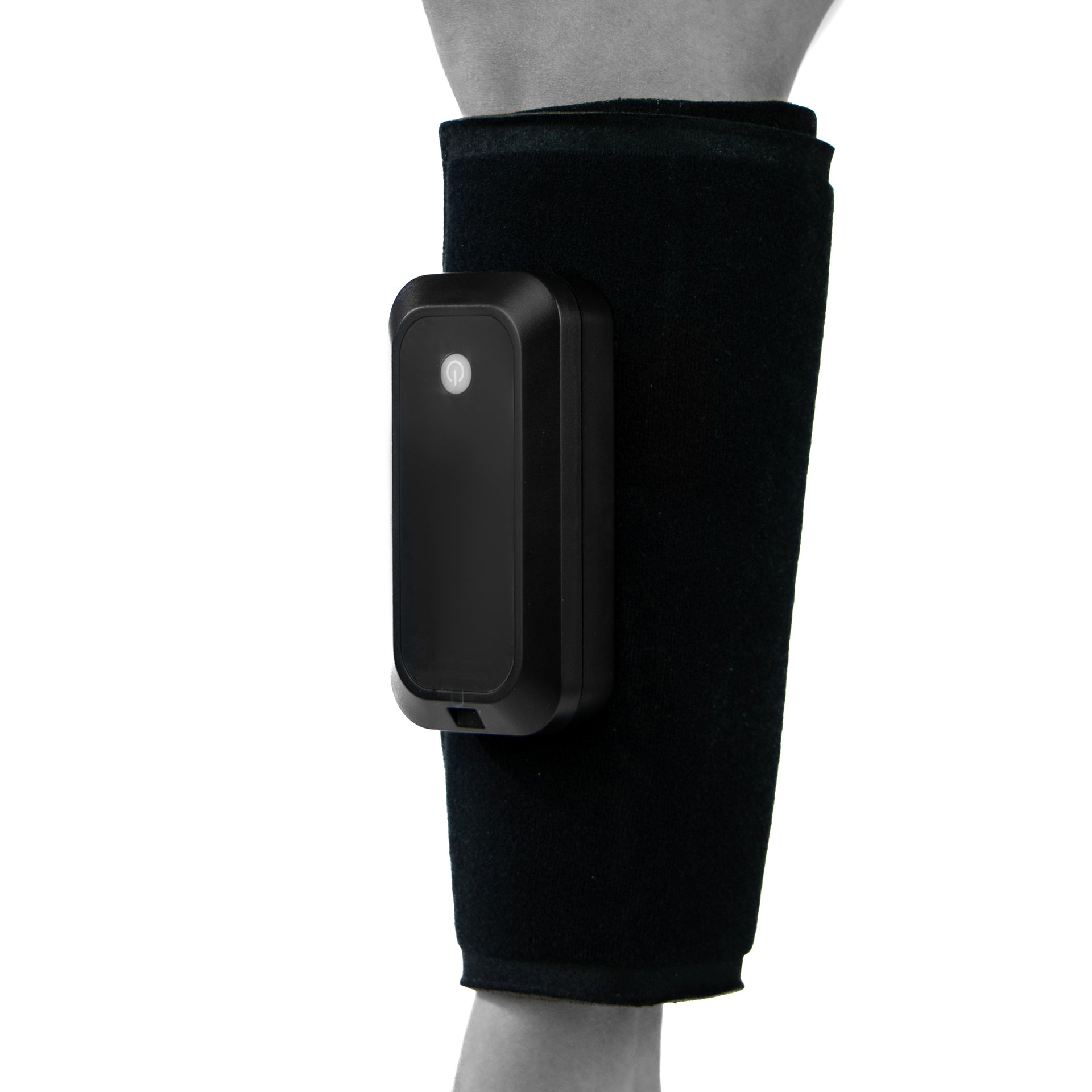 Appareil Utilisé Comme Substitution Des Bas De Compression - Vue Complète Présenté Sur Le Mollet D'une Femme