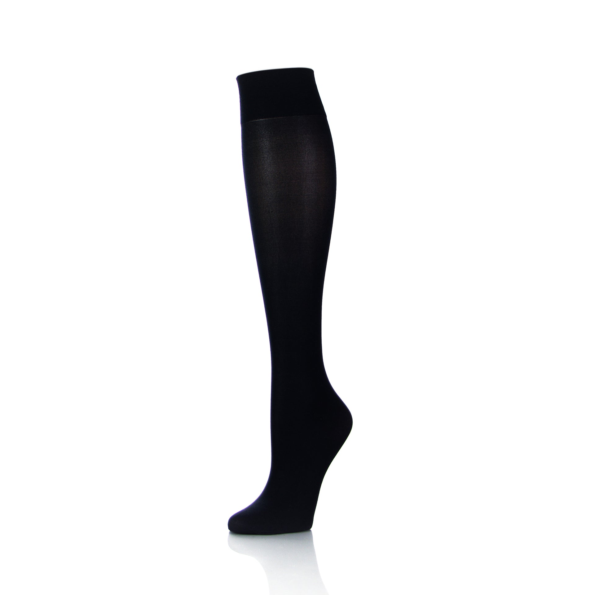 Bas de compression noirs 20-30 mmHg pour femmes, vue latérale, confort et style - Softmedi