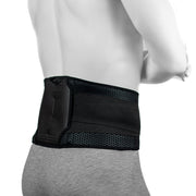 Ceinture Pour Le Dos - Portée Par Un Homme - De Sport  - En Néoprène Respirable - Noire - Vue Globale