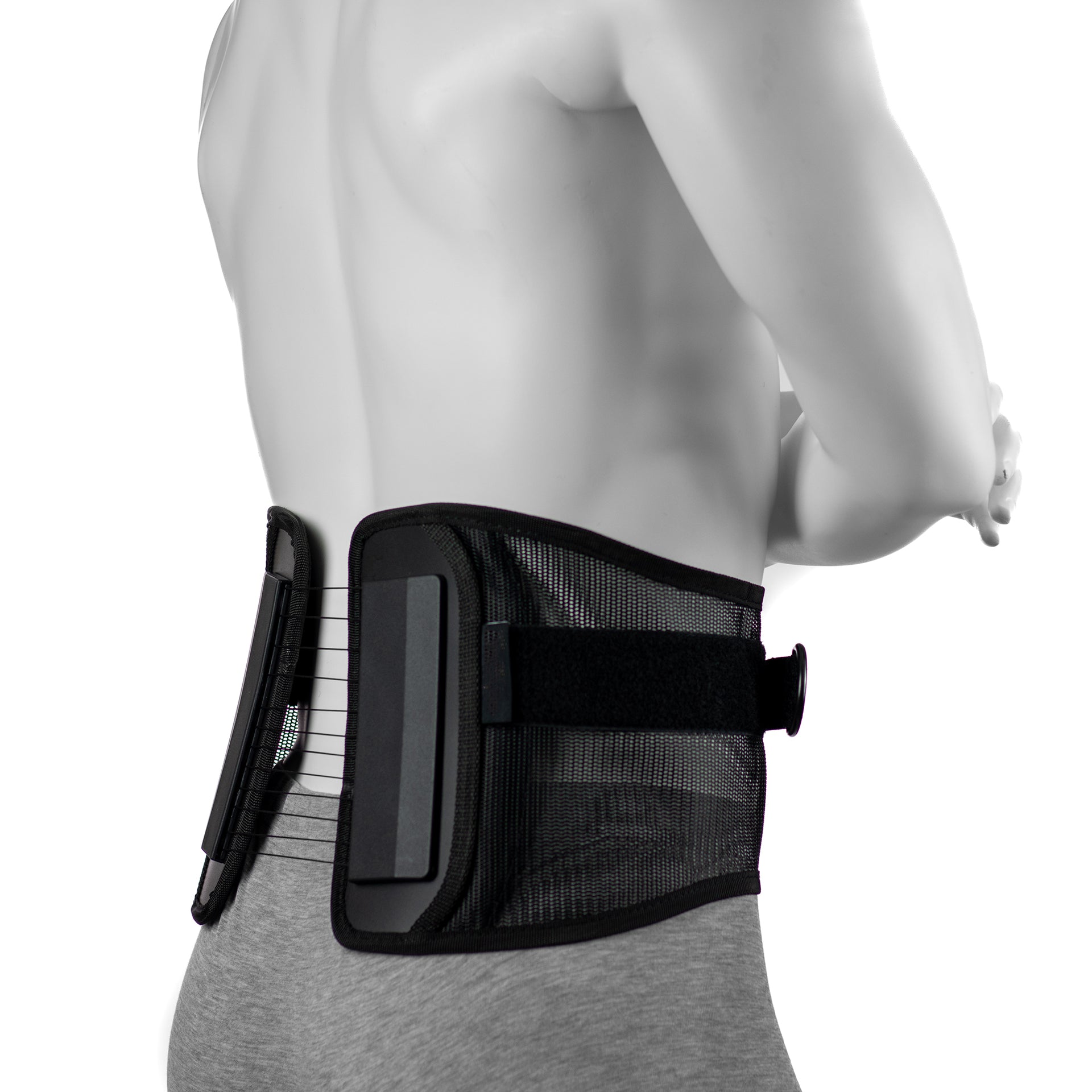 Ceinture Lombaire Pour Douleurs Au Bas Du Dos Rigide Ajustement Avec Système À Cables - Vue De Derrière