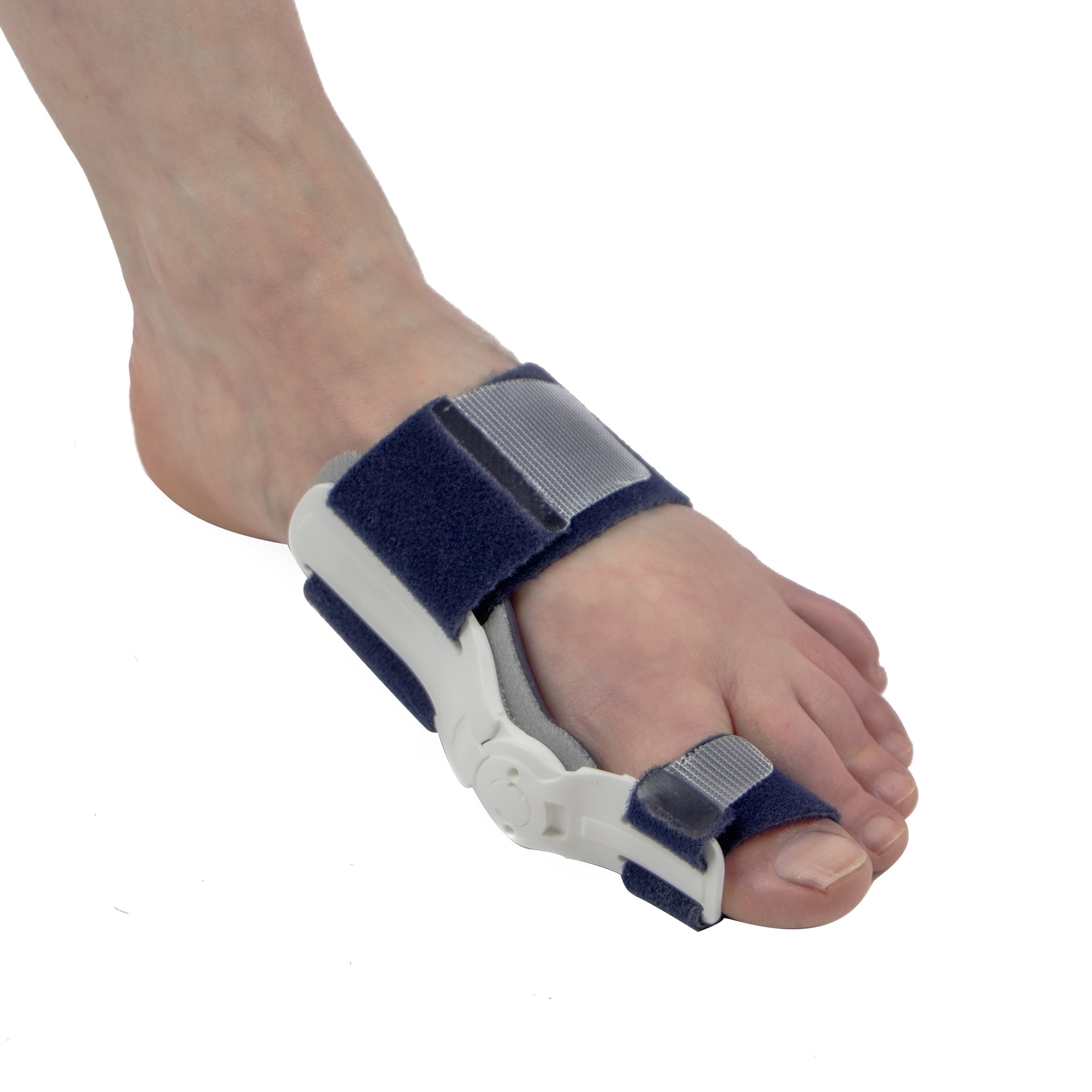 Orthèse Pour Hallux Valgus Ou Oignon Au Pied - Articulée Avec Support Rigide Qui Longe Le Côté Du Pied Et Le Gros Orteil - Vue Complète