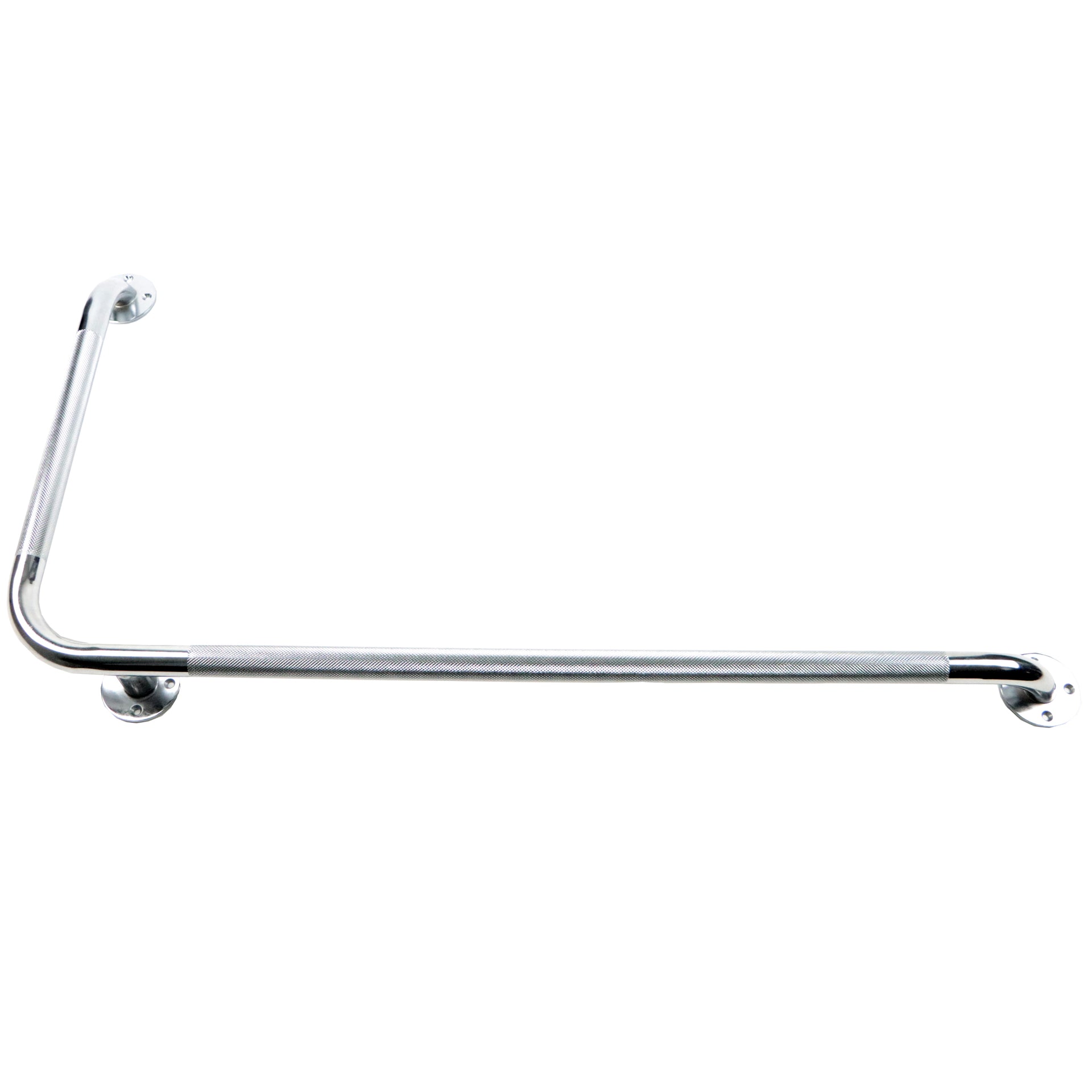 Barre D'appui Pour Baignoire Chromée Courbée En L De 32x16 Pouces Placée En Horizontal