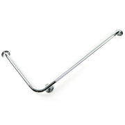 Barre D'appui En L Pour Le Bain Inclinée De 90 Degrés 32x16 Pouces Vue Côté Gauche Instaléée En Forme De V