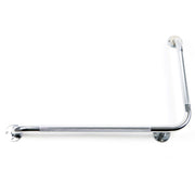 Barre D'appui En L Pour Le Bain Chromée Et Antidérapante De 32x16 Pouces  Vue À L'horizontal Angle Vers Le Haut