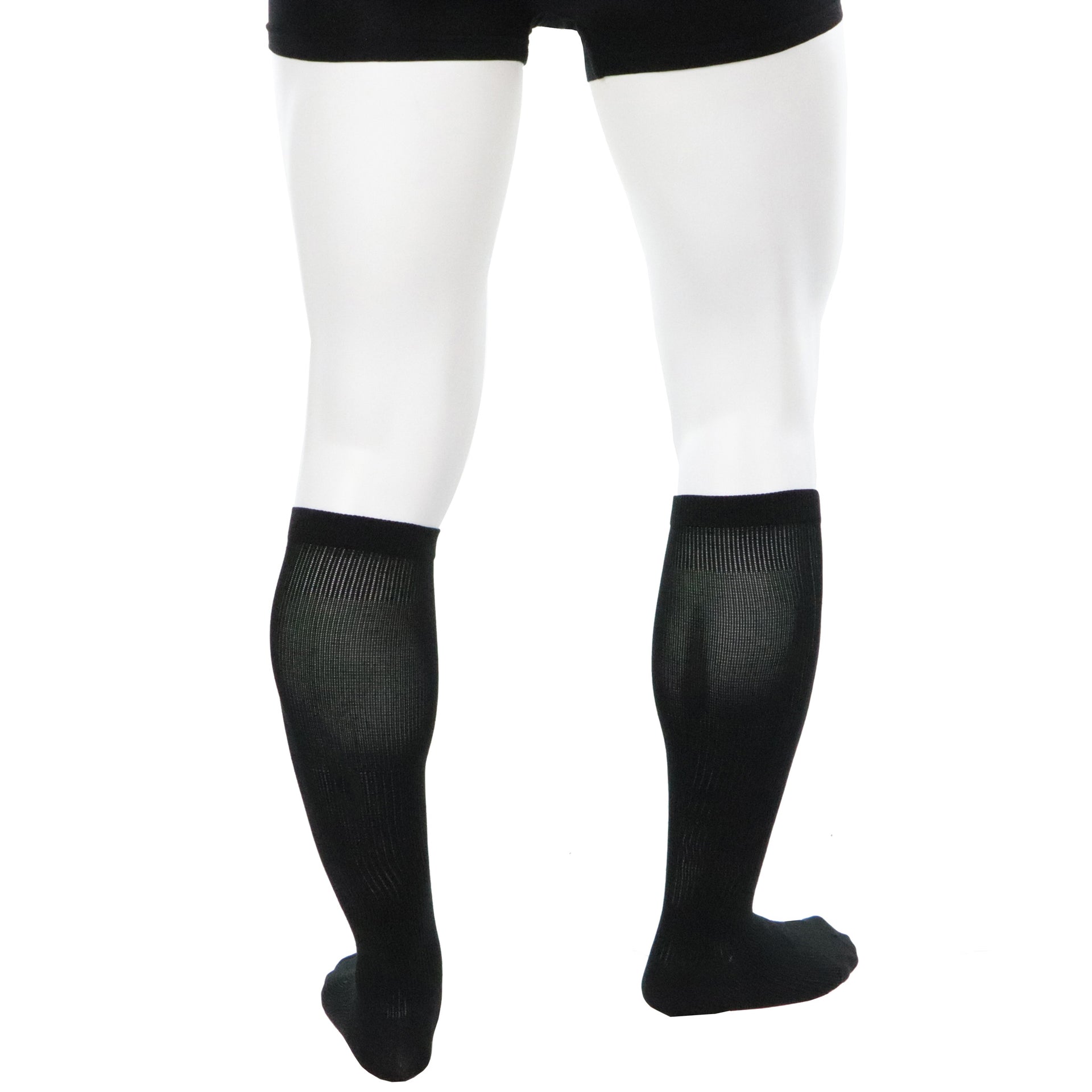 Bas Compressifs 30-40 mmHg Aux Genoux Pour Hommes Couleur Noire Doctor Brace Actiman Vue Proche Mollets