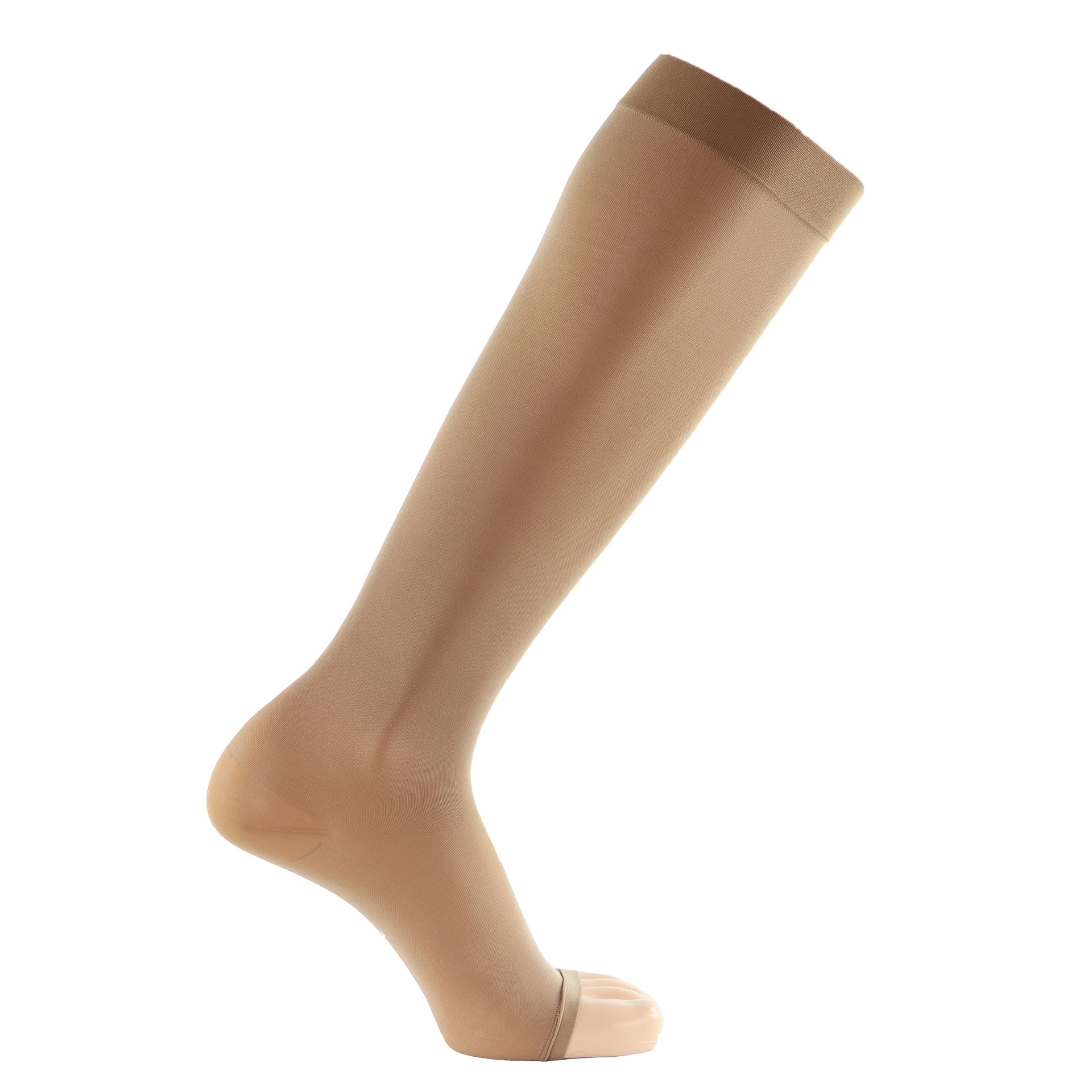 Bas De Compression 20-30 Ou 30-40 mmHg Pointe Ouverte Couleur Beige Peau Semi-opaque Au Genou Doctor Brace En Kit