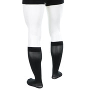Bas Contention Homme 20-30 mmHg Genou Noirs Doctor Brace Vue De Derrière Talon Et Jambes