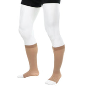 Bas De Compression 30-40 mmHg Pointe Ouverte Homme Beige Doctor Brace Vue De Côté Gauche