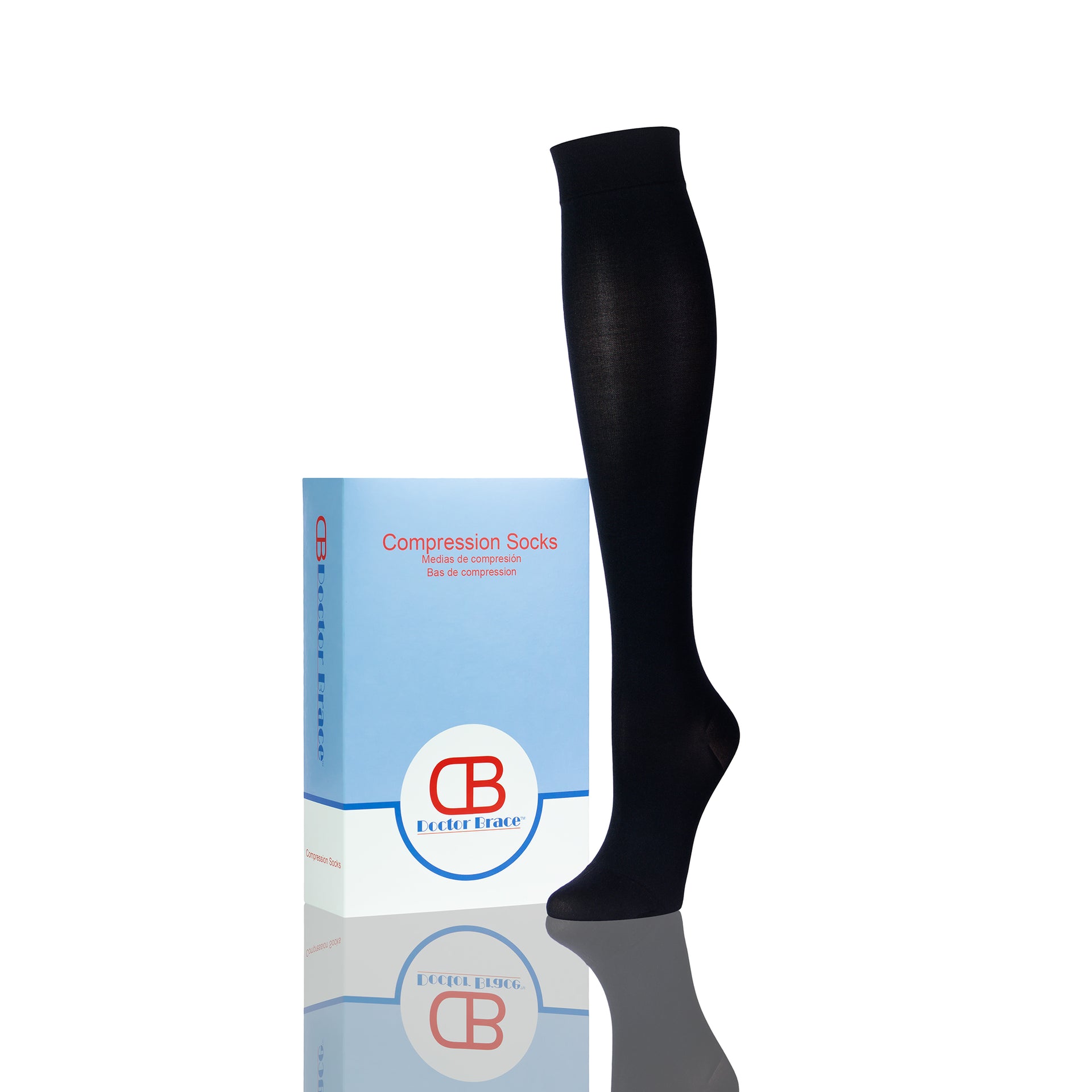 Bas De Compression Femme - 20 30 mmHg Au Genou - Noirs - Circutrend De Doctor Brace Présentés Avec L'emballage