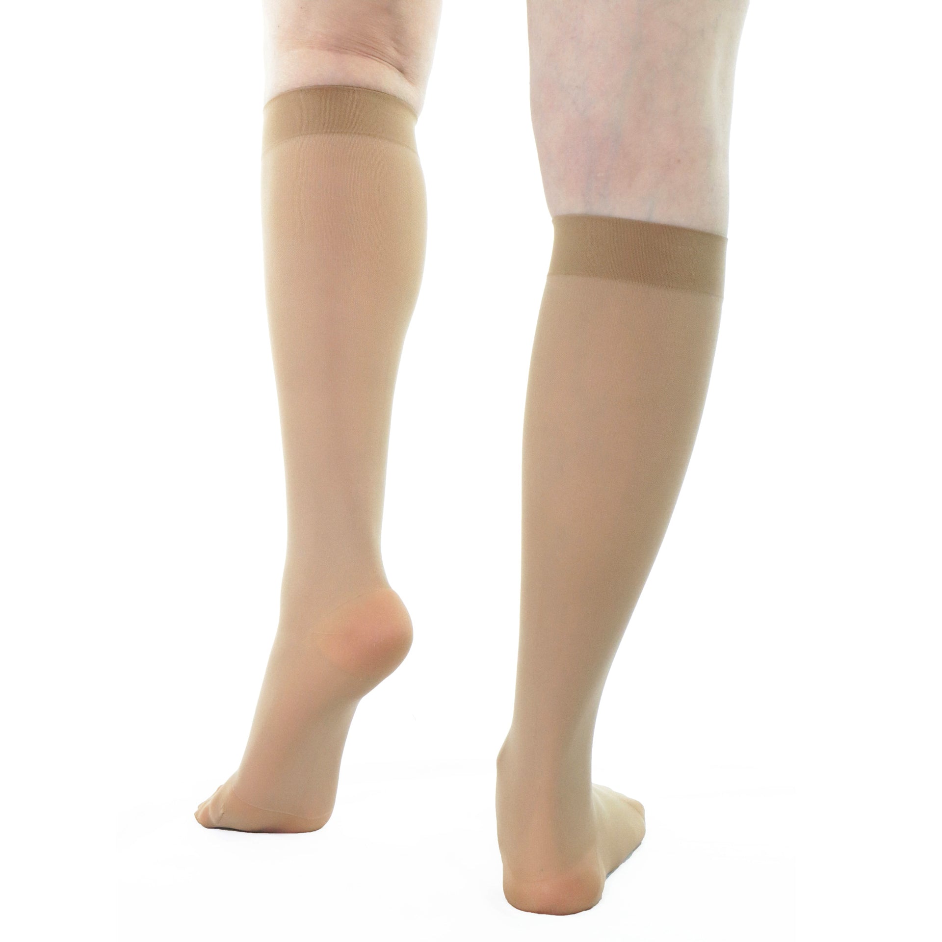 Bas De Contention 30-40 Aux Genous Pour Femmes Beige Doctor Brace Vue De Derrière