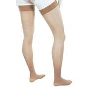 Bas De Contention À La Cuisse 30 40 mmHg Beige Doctor Brace Vue Intérieur Jambe Gauche