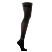 Bas De Contention Mediven Elegance Noirs Cuisse Vue Extérieur De La Jambe
