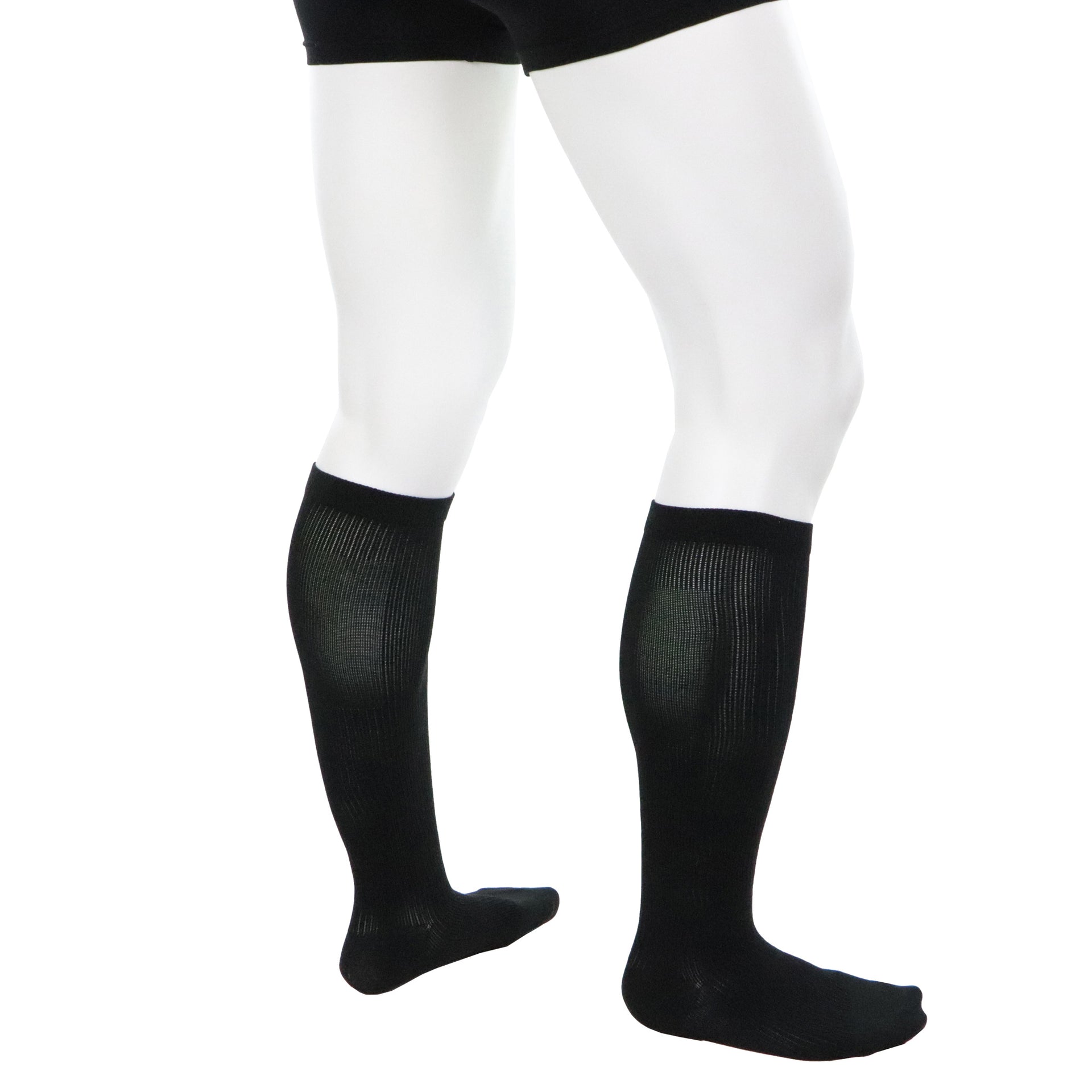 Bas De Soutien Style Chaussettes En Compression 20-30 Noirs Doctor Brace Actiman Vue Côté Droit Deux Jambes