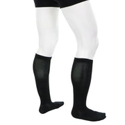 Bas De Soutien Côtelés En Compression 30-40 mmHg Noirs Doctor Brace Actiman Vue Côté Droit Deux Jambes