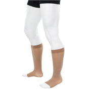 Bas Support Homme Semi-opaque 20-30 Bout Du Pied Ouvert Beige Doctor Brace Vue Latérale Intérieur Et Extérieur Jambes