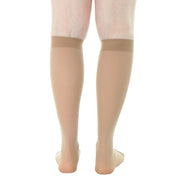 Bas Support 20-30 mmHg Au Genou Bout Ouvert Beige Doctor Brace Pour Dames Vue Arrière