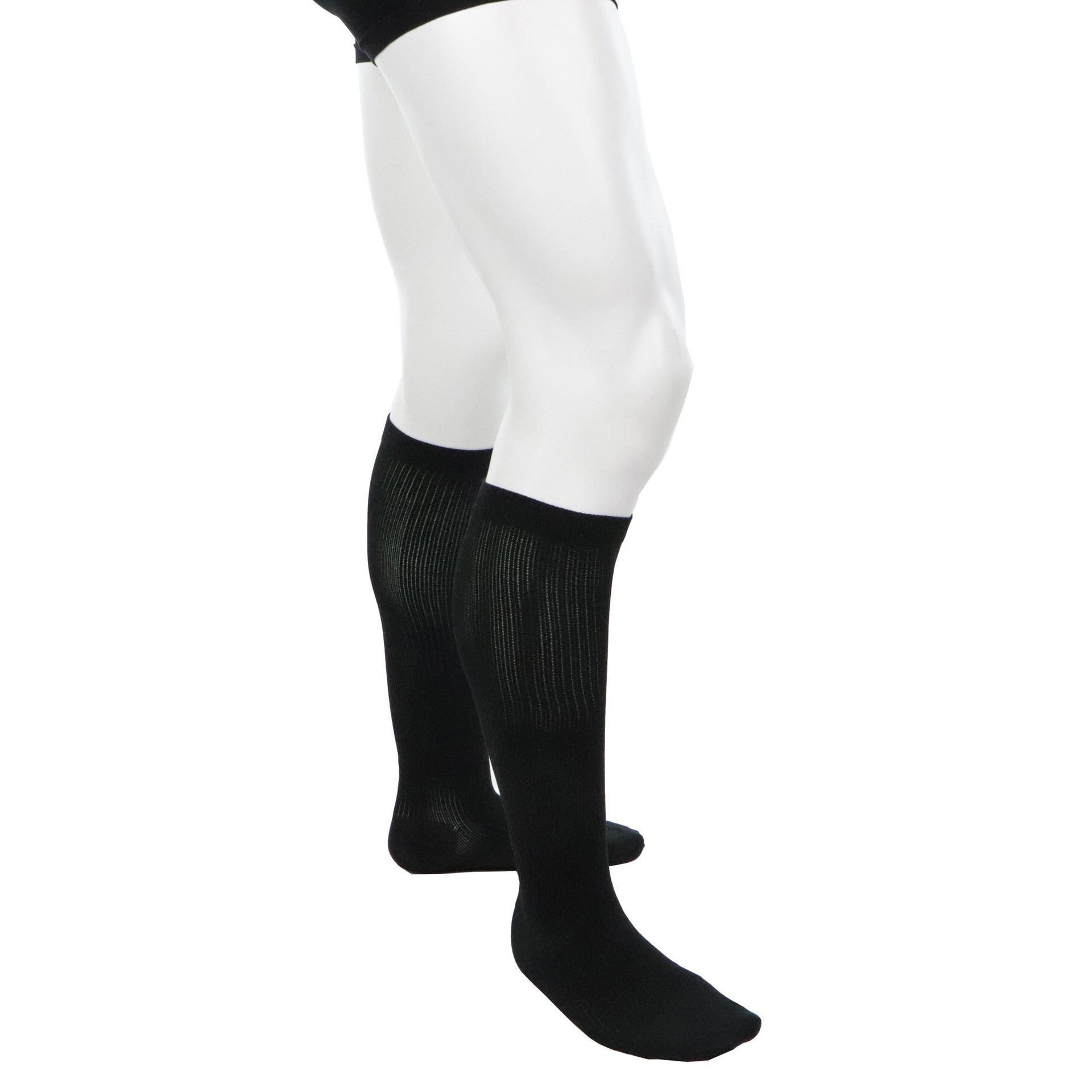 Bas Support 20-30 mmHg Pour Mollets Homme Noirs Doctor Brace Actiman Vue Deux Jambes Avec Focus Sur Les Orteils