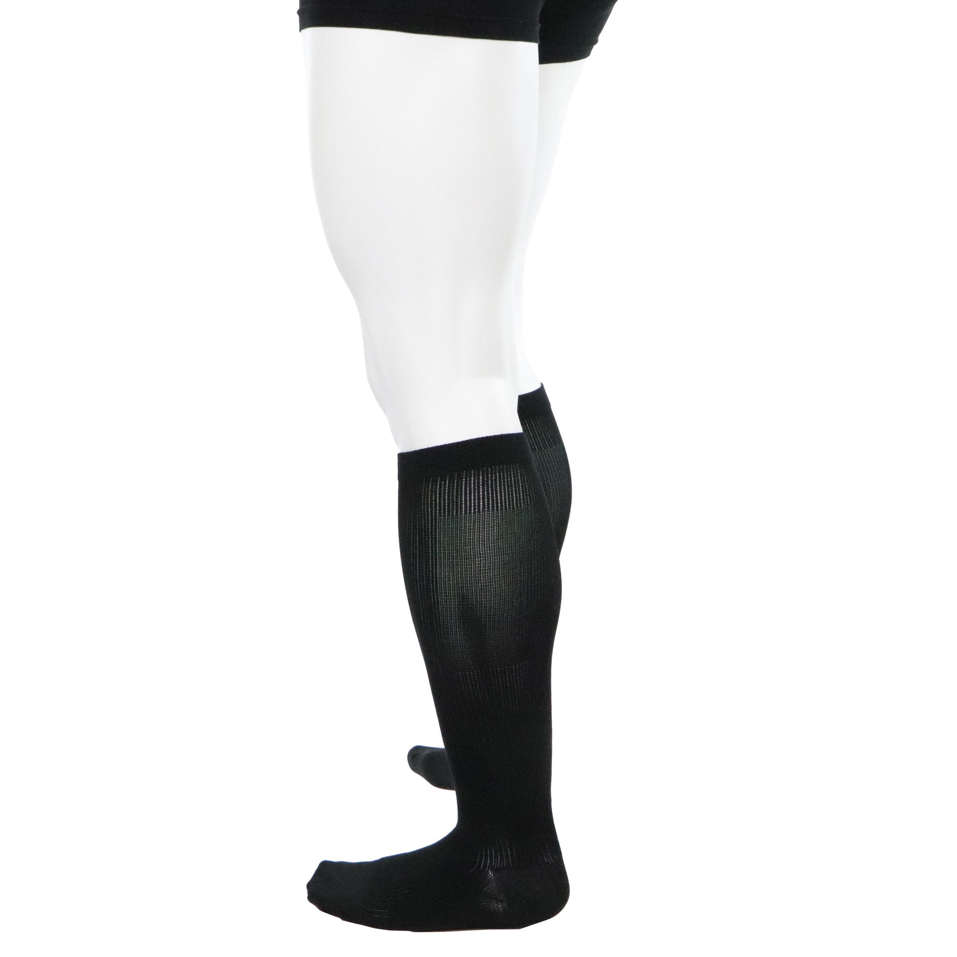 Bas Support 30-40 mmHg Aux Genoux Pour Homme Noirs Doctor Brace Actiman Vue Côte Gauche