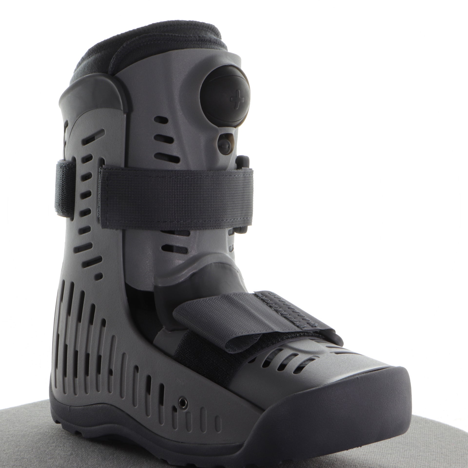 Botte De Marche Pneumatique Courte Respirable Grise Pour Fracture Ou Entorse Vue Du Côté Droit