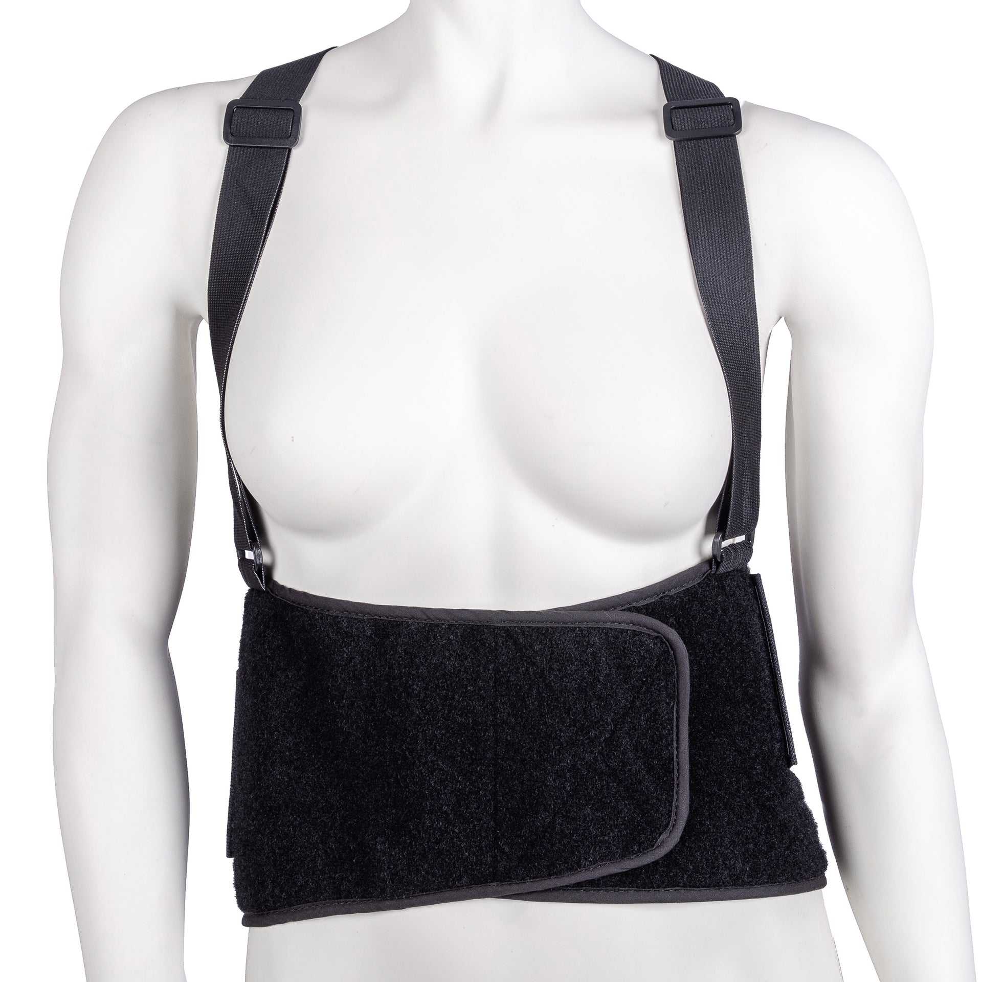 Ceinture Dorsale Industrielle Pour Ouvrier Au Travail Vue Fermeture En Avant Portée Par Une Femme