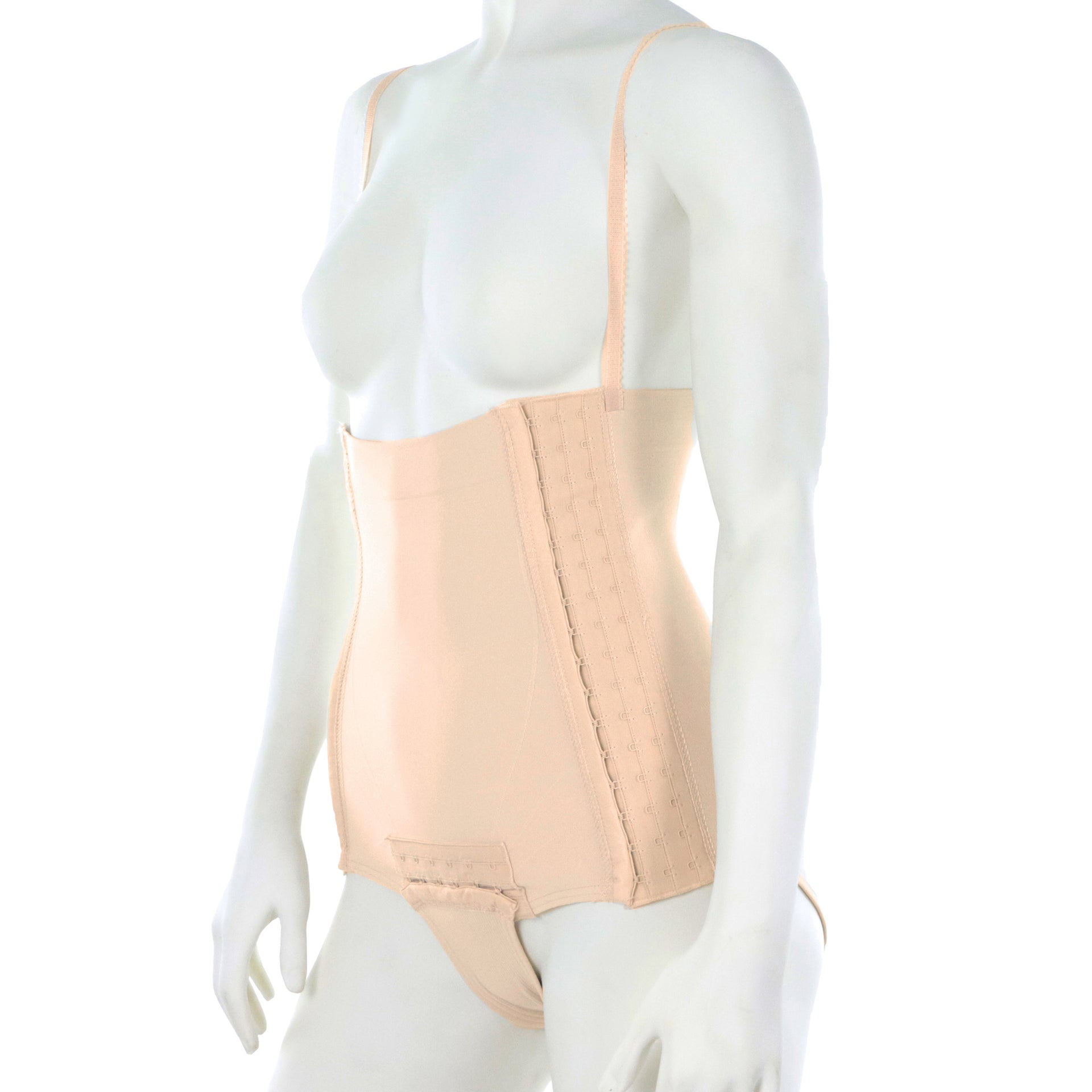 Ceinture Post Chirurgie Abdominale Pour Femme Couleur Beige Ajustable Vue Du Côté Gauche