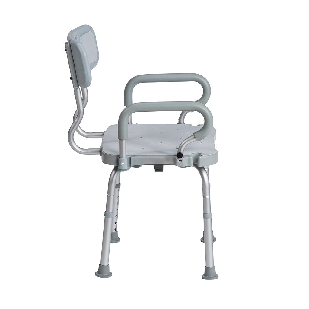 Chaise De Bain Ou De Douche Qui Tourne - Demonstration Comment La Verrouiller - Vue Côté