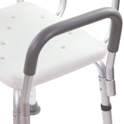 Chaise Pour Douche Ou Bain Ultraconfort Vue Proche De L'accoudoir Gris Coussiné