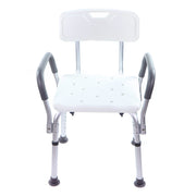 Chaise Pour Le Bain Avec Accoudoirs Coussinés Détachables Dossier Et Siège Large Troué Vue Frontale