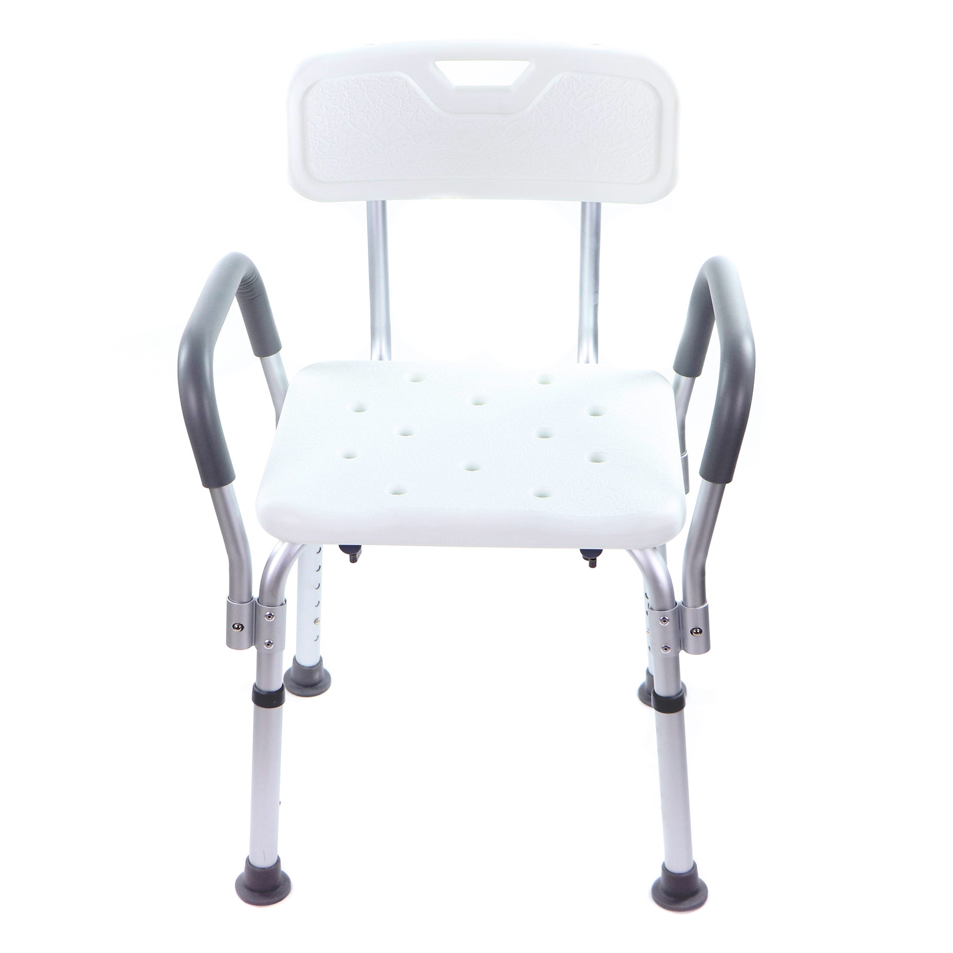 Chaise Pour Le Bain Avec Accoudoirs Coussinés Détachables Dossier Et Siège Large Troué Vue Frontale