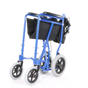 Chaise Roulante De Transport Pliante Avec Roues De 12 pouces En Position Pliée