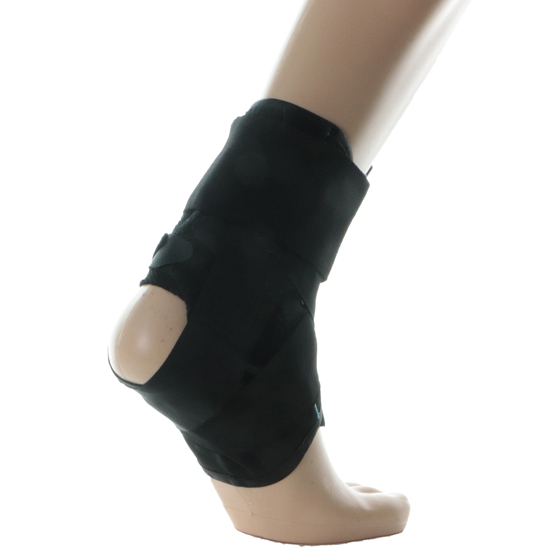 Chevillère Figure 8 Avec Lacets Sport Noire Vue Intérieur De La Cheville