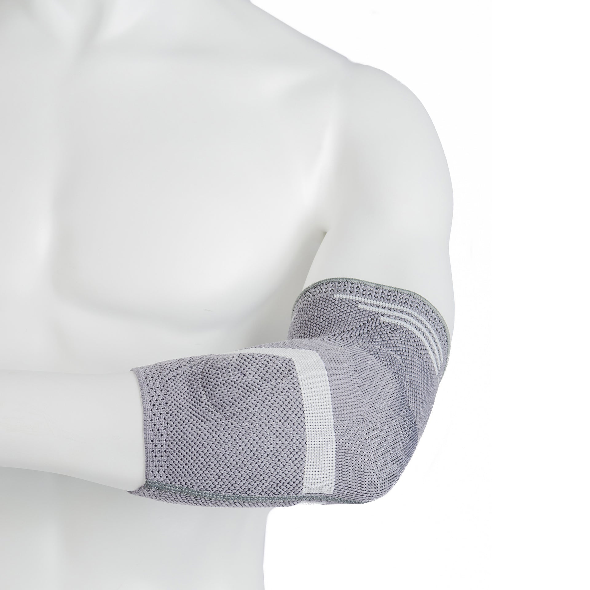 Coudière Compressive Pour Épicondylite Arthrose Ou Tendinite Du Coude Avec Supports Latéraux En Silicone Grise