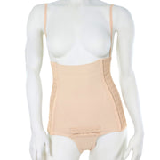 Culotte De Compression Pour Abdominoplastie Ou Liposuccion Du Ventre Couleur Beige Ajustable Sur Les Côtés Vue Frontale