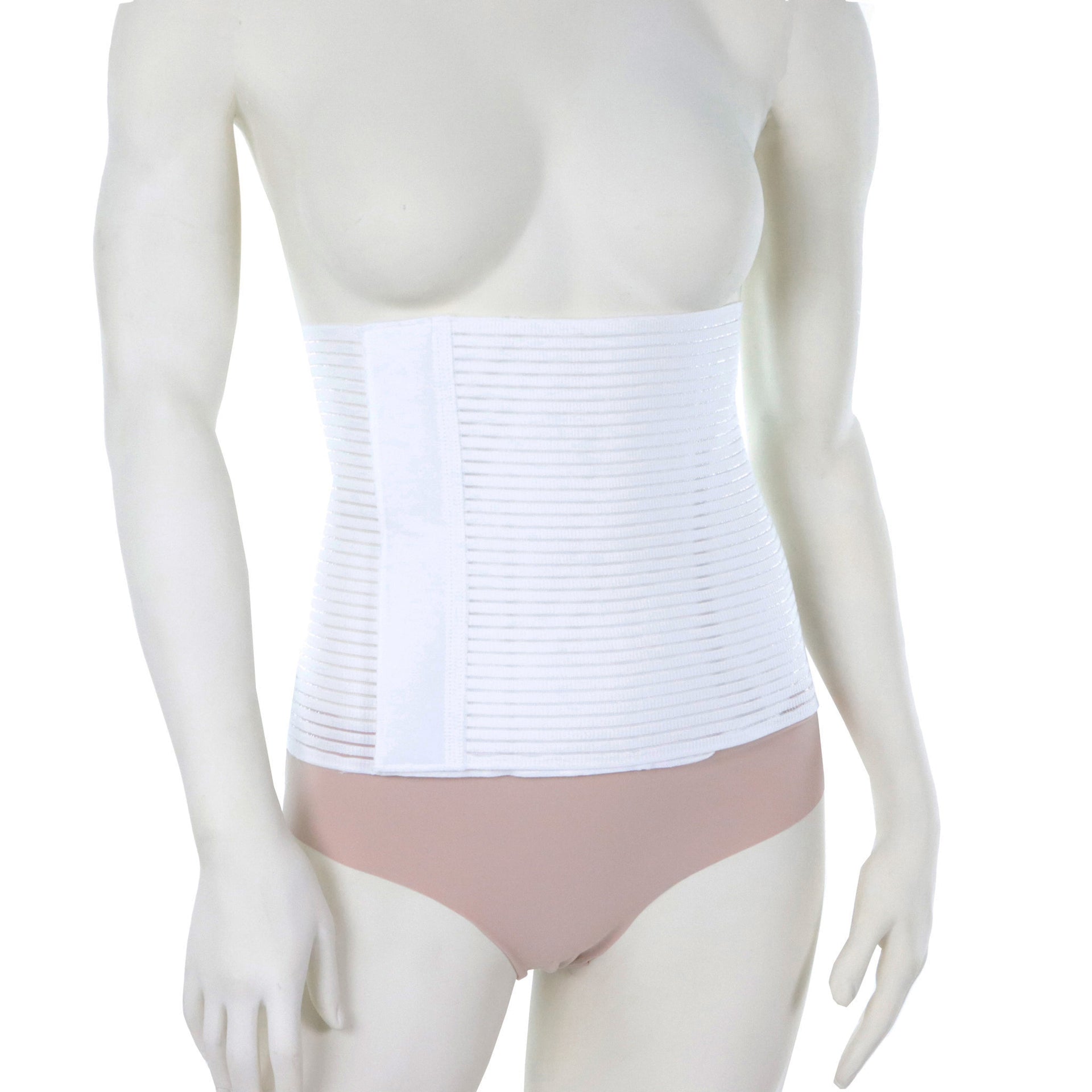 Gaine Abdominale Post Opératoire De 10 Pouces De Large  Blanche À Ouverture Ajustable En Avant