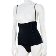 Gaine Après Abdominoplastie Noire Ajustable Style Culotte Taille Haute Fermetures Sur Les Côtés Vue De Devant