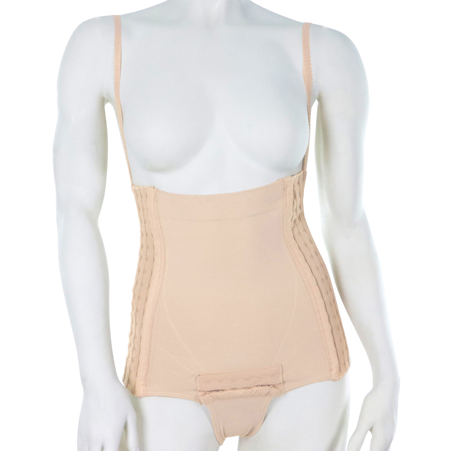 Gaine Post Opératoire Abdominoplastie Compressive Beige Pour Femme Réglable Sur Les Côtés