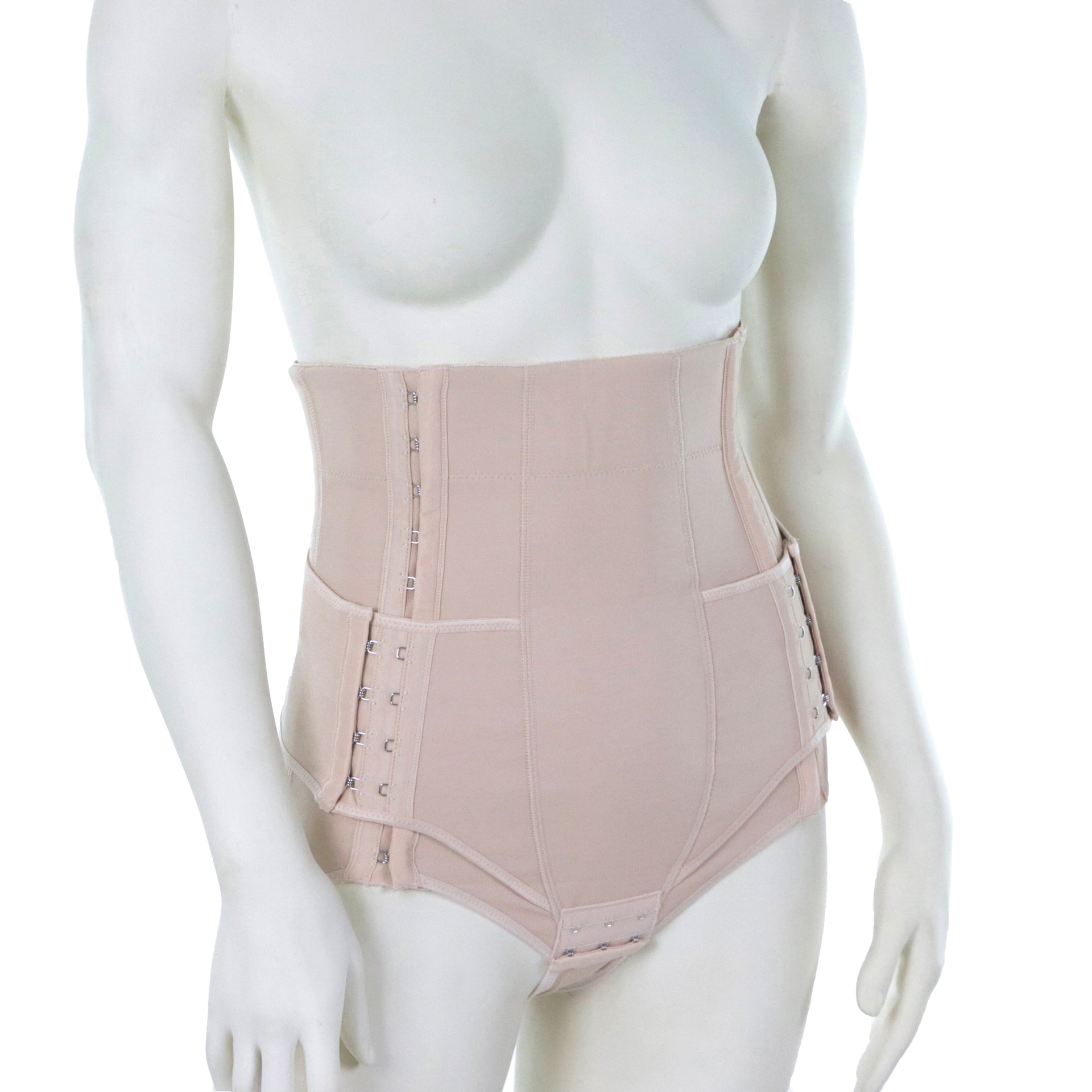Gaine Pour Abdominoplastie Ou Liposuccion Abdominale Beige Intérieur En Coton Vue De Devant