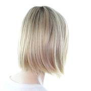 Perruque Blonde À La Nuque Cheveux Lisses Scorpio Vue De Derrière