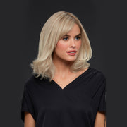 Perruque Femme Blonde En Cheveux Naturels Lisses Jon Renau Carrie Vue Côté Droit