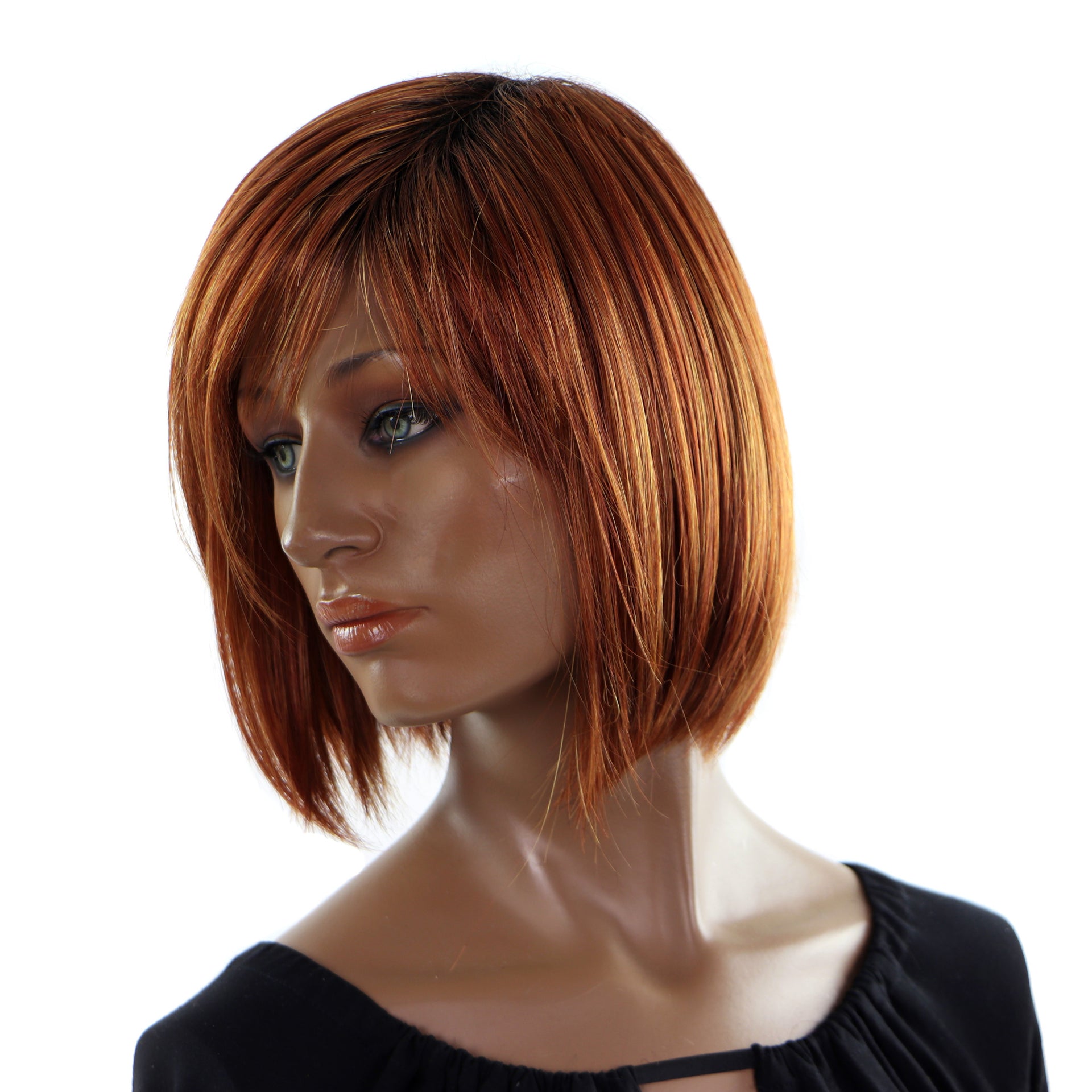 Perruque Femmes Noires Cheveux Mi-Longs Scorpio Vue Avant Gauche