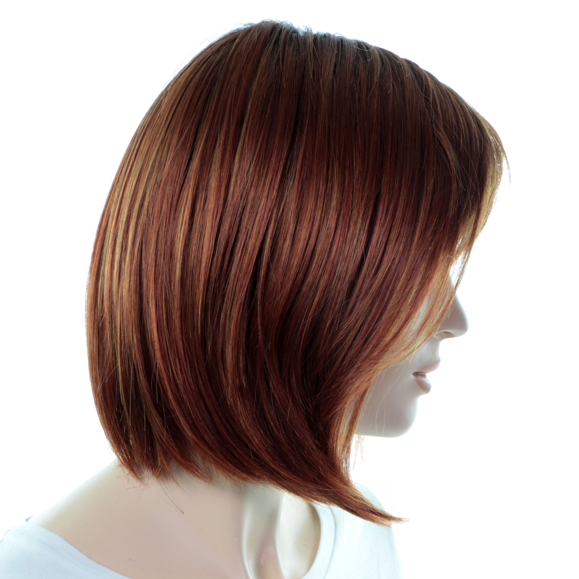 Perruque Synthétique Lisse Mi-Courte Avec Mèches Scorpio Profil Droit