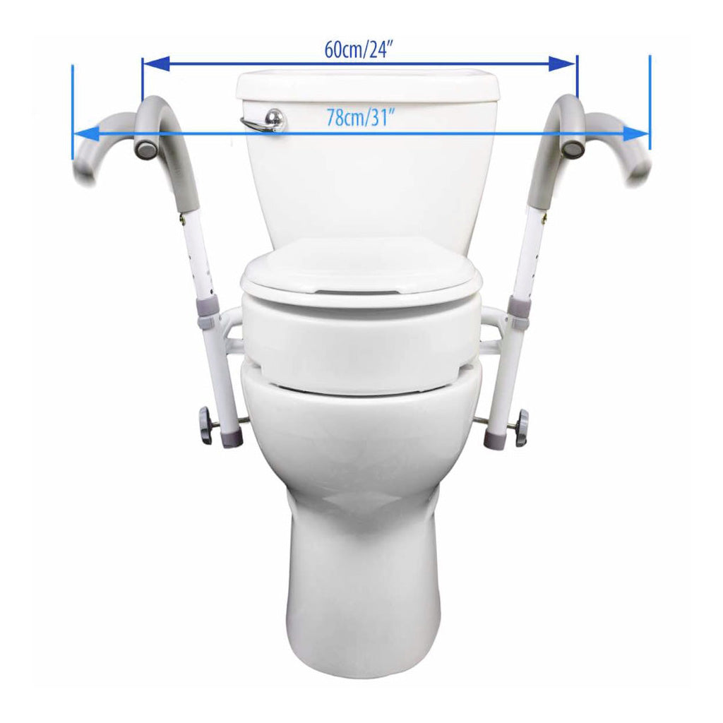 Poignée D'appui Pour Toilette Compacte Largeur Réglable Avec Deux Niveaux D'ajustement