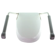 Siège De Toilette Adapté Cuvette Standard Ajustable En Hauteur Avec Accoudoirs Vue De Dessus Avec Couvercle Fermé