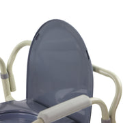 Toilette Portative Ronde De Base Pliable Vue Proche Du Couvercle Gris