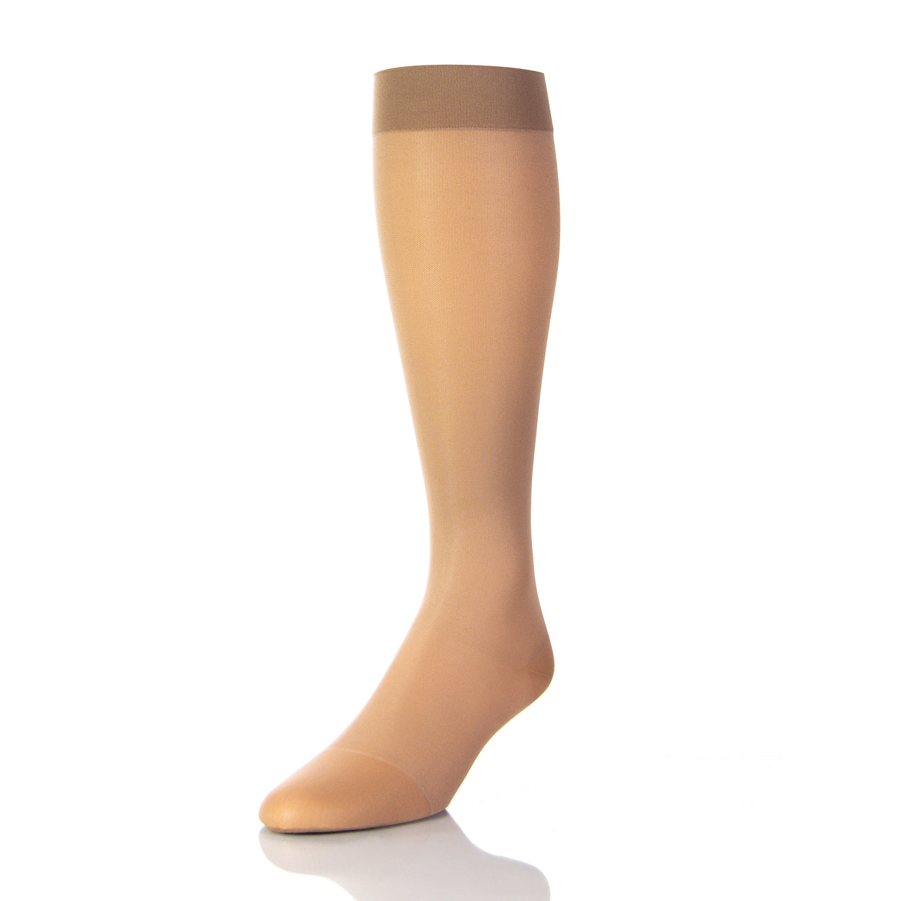 Bas Compressif 30 40 mmHg Pour Homme Doctor Brace Circutrend - Fait En Tissu Semi Opaque - Couleur Beige - Qui Couvre Les Mollets - Vue Sur Une Demi Jambe