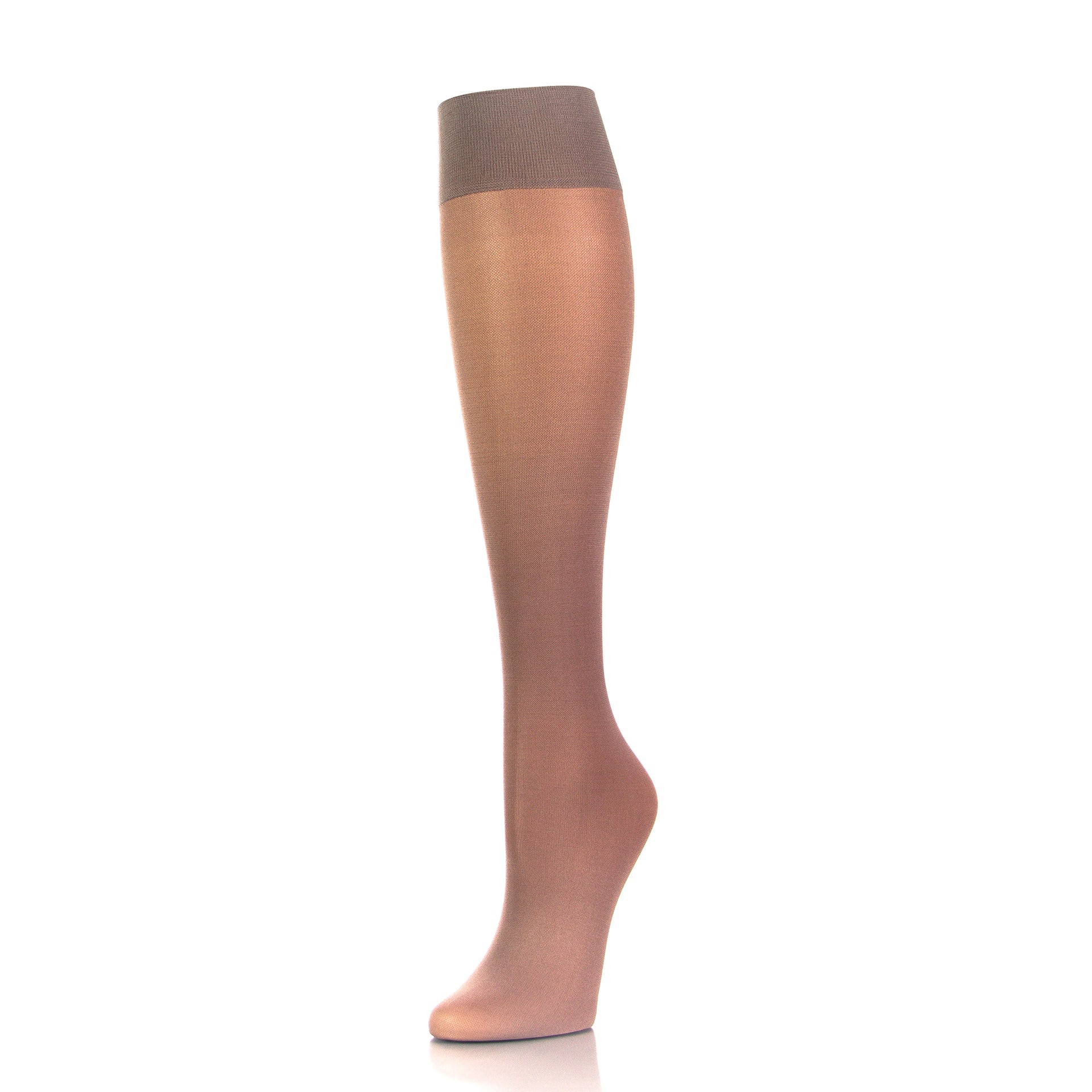 Bas de compression beige 20-30 mmHg pour femmes Doctor Brace, soutien optimal, vue complète jambe intérieure - Softmedi