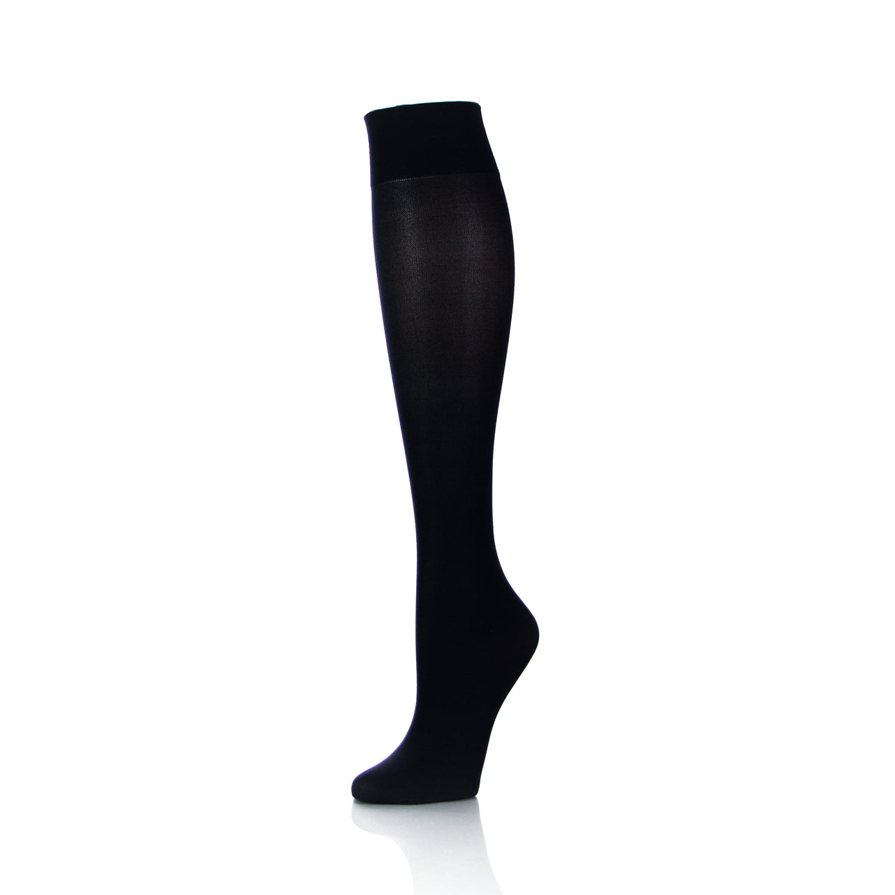Bas de compression noirs pour femme, vue extérieure de la jambe - Doctor Brace Softmedi