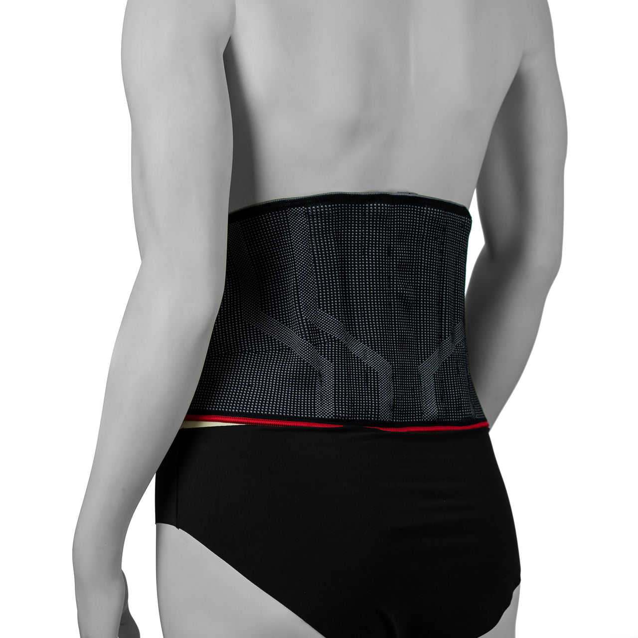 Ceinture Lombaire De Compression Portée Par Un Mannequin Femme Équipée D'un Sac Pour Chaud Froid - Largeur De 21Cm - Vue De Derrière