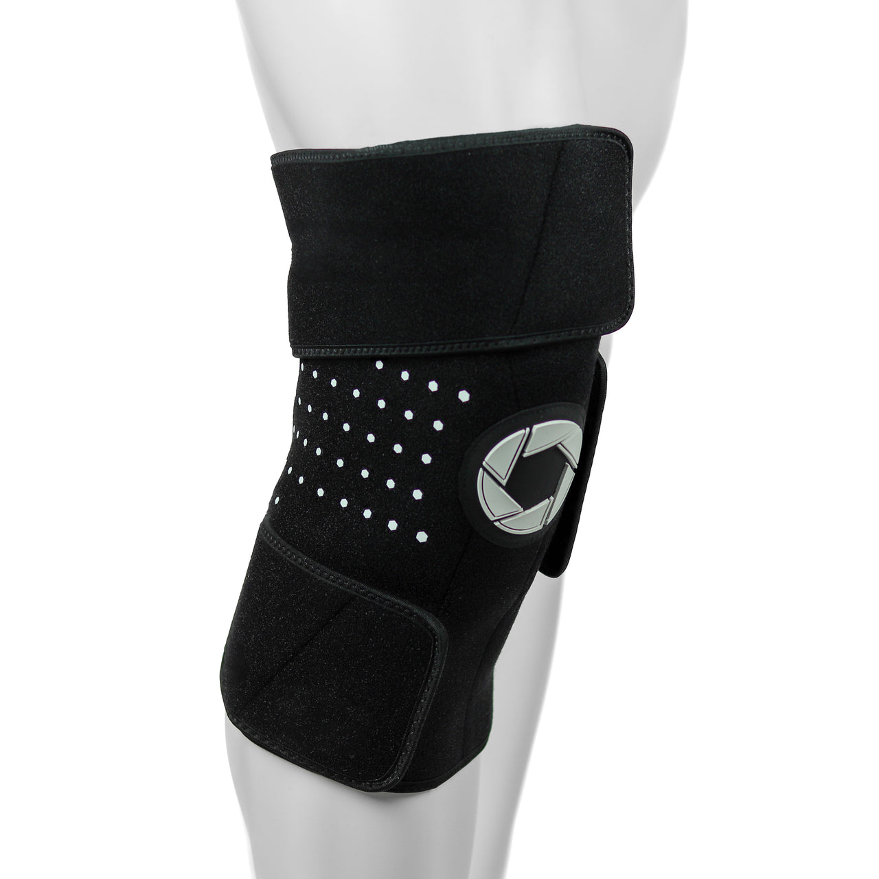 Genouillère Avec Compresse En Gel Pour Alternance Chaud-Froid En Néoprène - Style Wraparound - Noire - Vue Complète