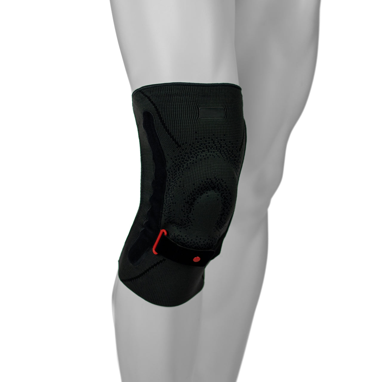 Genouillère De Contention 20-36 mmHg Rotulienne Avec Coussin Anatomique - Stabilisateur et Sangle Anti Migration Sous La Rotule - Vue Frontale